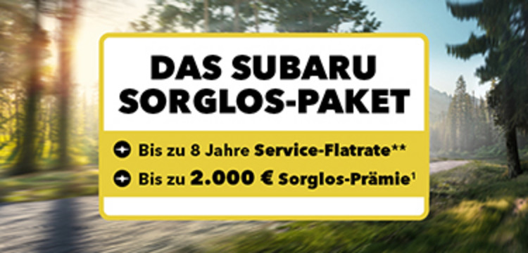 Von Natur aus sorglos unterwegs.: Mit dem Subaru Sorglos-Paket.